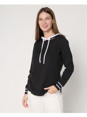 Belle by Kim Gravel Yacht Club Tipped Sweater Hoodie - Size: XXS - NIP